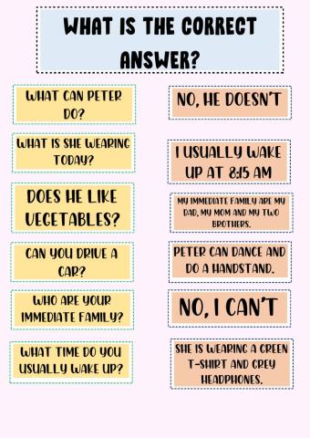 Match the Questions to the Answers