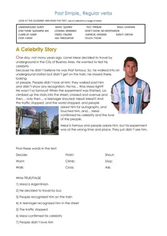 Past simple regular verbs