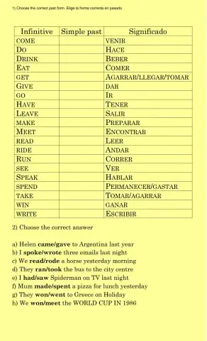 Irregular verbs