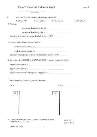 Własności liczb naturalnych