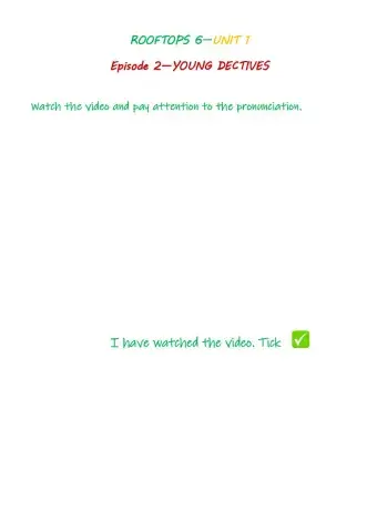 rooftops 6 Unit 1 Episode 2 YOUNG DETECTIVES