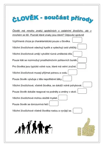 Člověk jako součást přírody