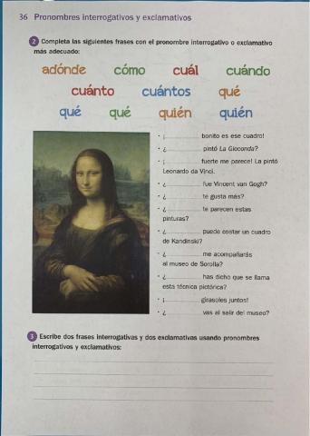 Pronombres intyerrogativos y exclamativos.