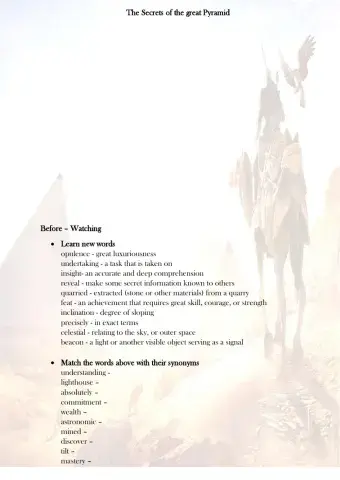 The Secrets of the Great Pyramid