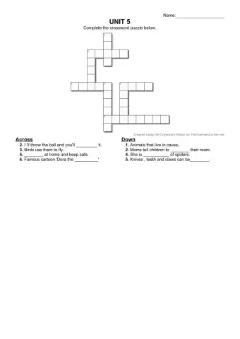 GB Unit 5 Crossword