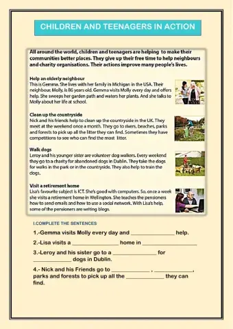 Children and teenagers volunteers