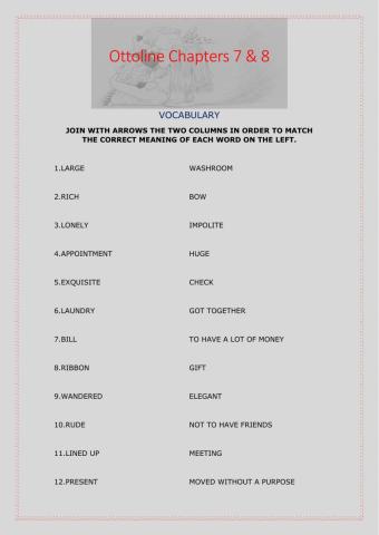 Ottoline & the yellow cat vocabulary