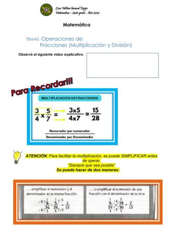 Multiplicación y división de fracciones