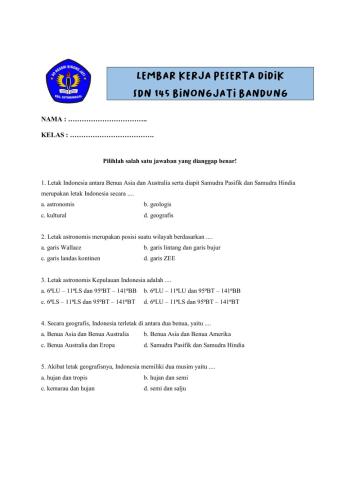 Soal wilayah indonesia