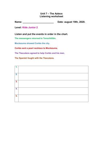 Listening activity - The Aztecs