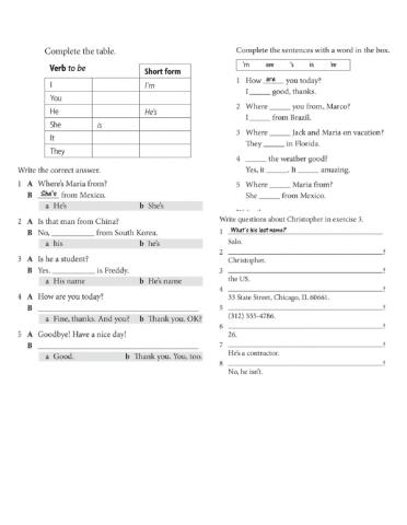 Practice unit 1 and 2 green book