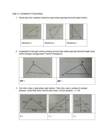 Bab 13 teorem pythagoras