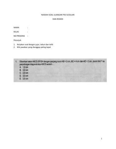 Penilaian akhir semester(susulan-remidi)