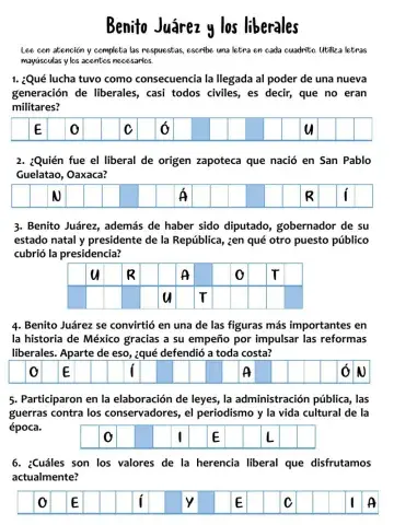 Benito Juárez y los liberales