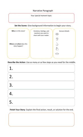 Narrative Paragraph Graphic Organizer