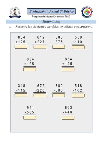 Evaluación matematica