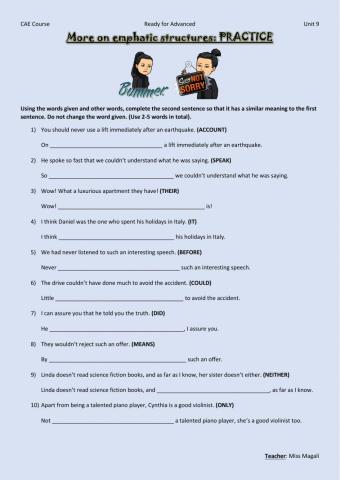 Emphatic & Exclamatory structures