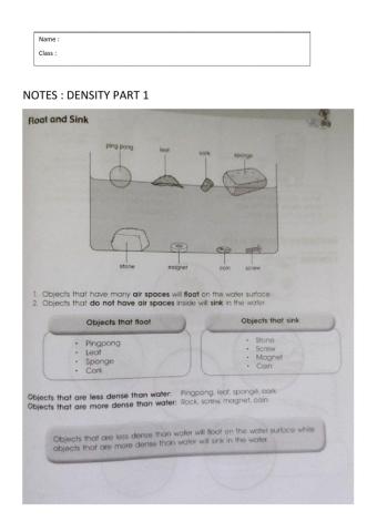 Density: float or sink
