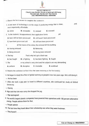 Lớp 11 - kiểm tra 15 phút lần 1