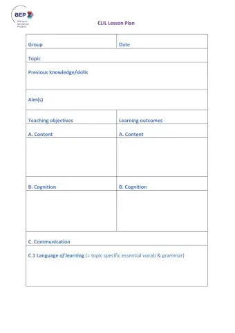 CLIL lesson plan