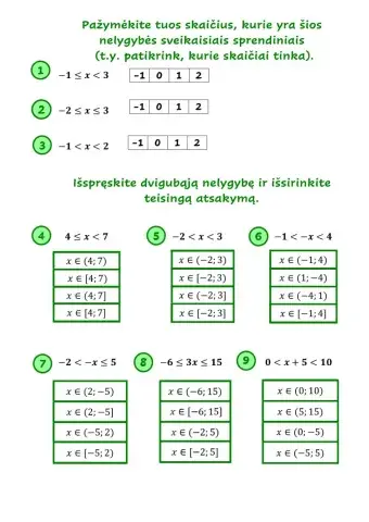 Dvigubos nelygybės (p)