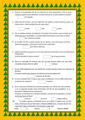 Problemas fracciones