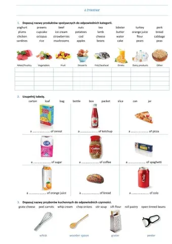 E8 U6 Żywienie Vocabulary