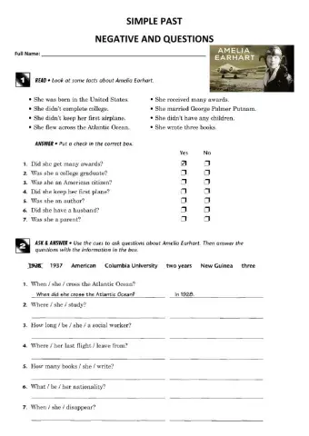 Simple past negatives and questions