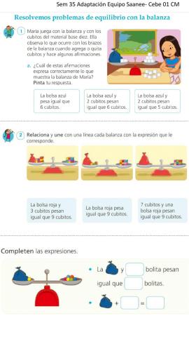 Equilibrar con balanzas