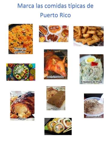 Las comidas típicas de Puerto Rico