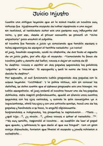 Comprensión lectora -Juicio Injusto-