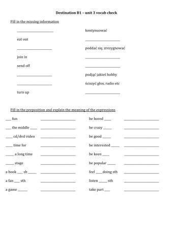DestinationB1 - unit 3-6 - vocab check