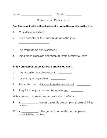 Common and Proper Nouns