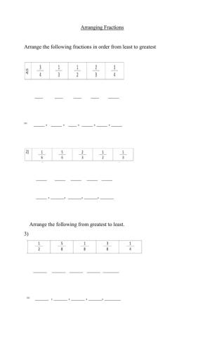 Arrange fraction