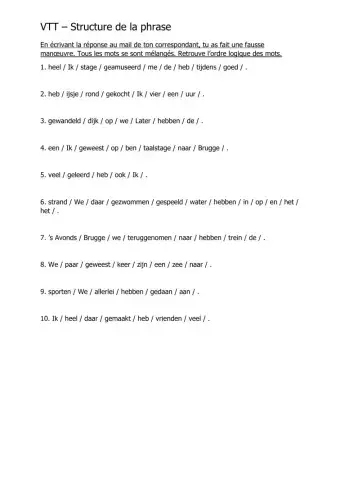 VTT - La structure de la phrase