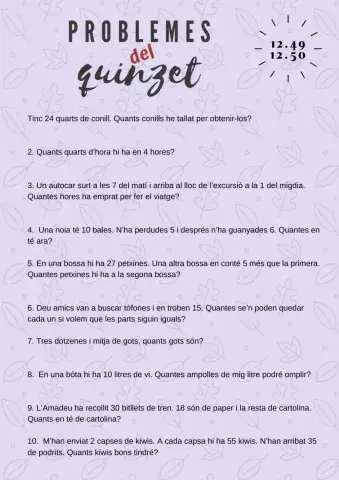 Problemes del quinzet 12.49 i 12.50