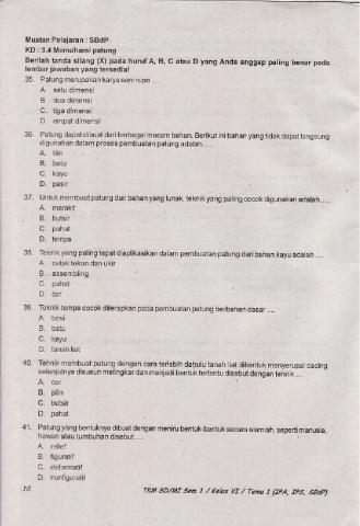 Penilaian Akhir Semester 1 Kelas 6