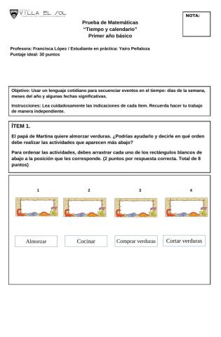 Prueba Matemáticas Diciembre