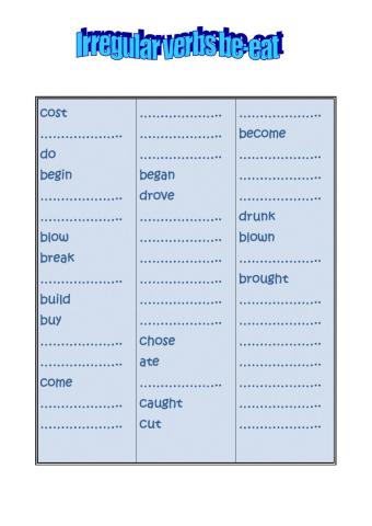 Irregular Verbs