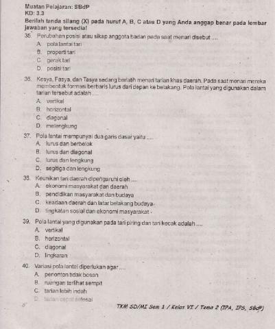 Penilaian Akhir Semester 1 Kelas 6