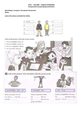 Describing physical appearance