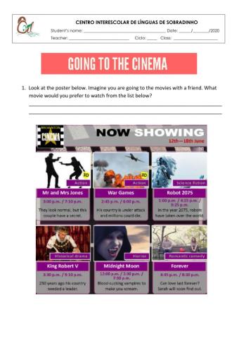 Going to the cinema - Listening Practice