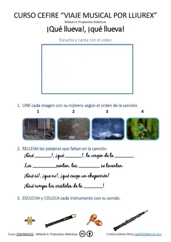 Canción -¡Qué llueva, ¡qué llueva!-