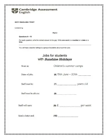 Ket listening test 2