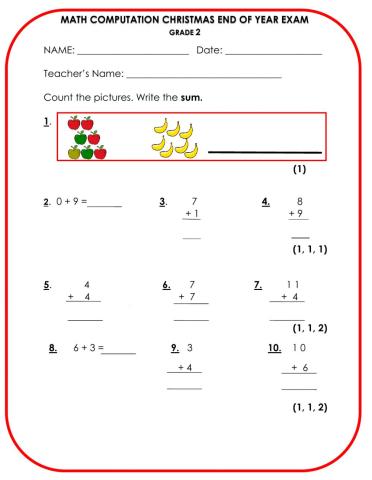 Mathematics computation exam