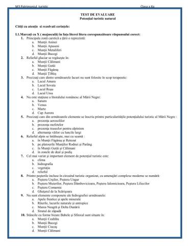 Potential turistic natural