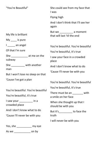 Verbs in past song practice