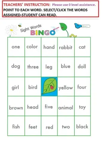 QUIZ: Sight words