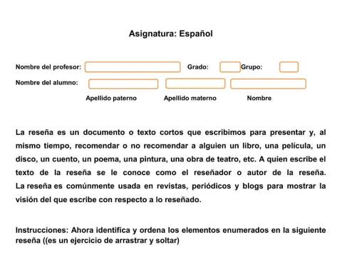 Formato para hacer un reseña