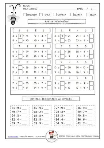 Multiplicação e divisão